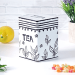 Банка для чая 1,45 л рисунок флора белая с черным