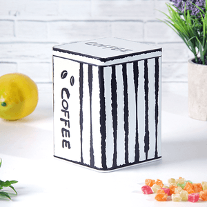 Банка для кофе 1,45 л рисунок зерна белая с черным