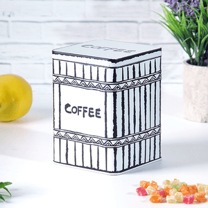 Банка для кофе 1,45 л белая с черным