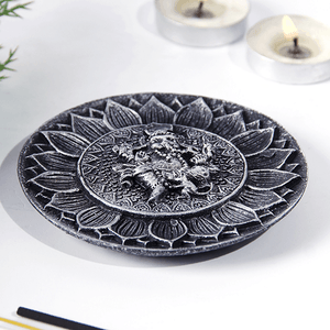 Подставка для благовоний Ганеша 10 см античное серебро