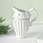 Ваза Кувшин Ампир 17х20 см белая с серебром