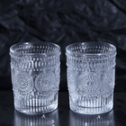 Стаканы для напитков Набор 2 шт по 340 мл Муза рельефные прозрачные