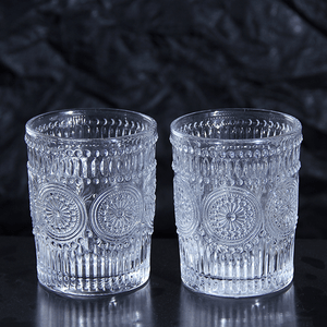 Стаканы для напитков Набор 2 шт по 340 мл Муза рельефные прозрачные