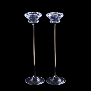 Подсвечник Набор 2 шт Кристалл 27 см золотые ножки