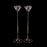 Подсвечник Набор 2 шт Кристалл 27 см цветное стекло золотые ножки