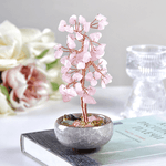 Дерево денежное 15 см Розовый кварц натуральный камень