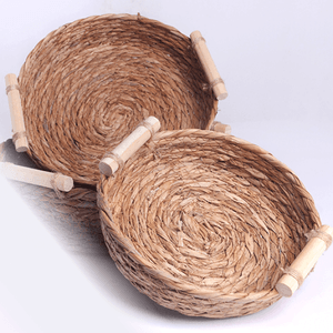 Корзины для хранения с ручками Дуэт диаметр 24 см водный гиацинт