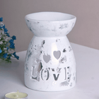 Аромалампа Классика 11 см Любовь белая с серебром