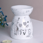 Аромалампа Классика 11 см Любовь белая с серебром