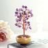 Дерево денежное 15 см Аметист фиолетовый натуральный камень оливковое кашпо