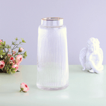 Ваза Вивьен 25 см прозрачная с золотом Премиум