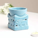 Аромалампа Караван слонов 10 см квадро светло - голубая