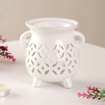 Аромалампа Котел 10 см Кружево резная белая