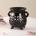 Аромалампа Котел 10 см Кружево резная черная