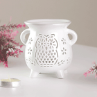 Аромалампа Котел 10 см Сова резная белая