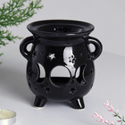 Аромалампа Котел 10 см Луна резная черная