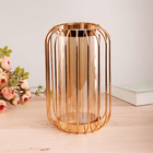 Ваза Линда 15х23 см розовое золото тонированное стекло