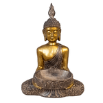 Фигура Будда с чашей 29х40 см золото с коричневым