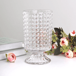 Ваза на ножке Фрея 10х18 см вирея прозрачная