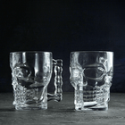 Кружка Череп Набор 2 шт по 400 мл прозрачные