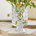 Ваза на ножке Фрея 10х17 см ромбы прозрачная