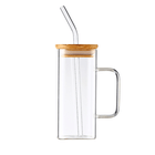 Кружка с бамбуковой крышкой 350 мл прозрачный