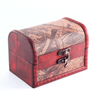 Шкатулка Сундучок Карта мира 12х8 темный рисунок под красное дерево