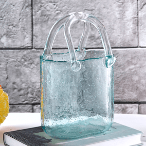 Ваза Сумка 15х24 см Роса прозрачная