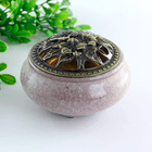 Курильница Камея 10 см под мрамор серая