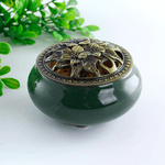 Курильница Камея 10 см темно - зеленая