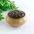 Курильница Камея 10 см под мрамор охра