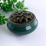 Курильница Камея 10 см под мрамор изумрудная