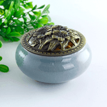 Курильница Камея 10 см серо - голубая