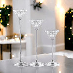 Подсвечник Набор 3 шт Линда 27 22 18 см серебряные ножки