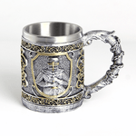Кружка Рыцарь 430 мл черненое серебро с золотом Кружка Рыцарь 430 мл черненое серебро с золотом