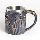 Кружка Мечи 430 мл черненое серебро и бронза