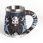 Кружка пивная Викинг 600 мл цветная золотая кайма