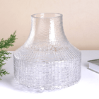 Ваза на ножках Галатея 20 см рельефная прозрачная