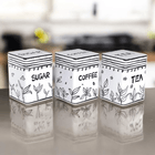 Набор банок Чай Кофе Сахар по 1,45 л Амина белые с черным