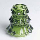 Подсвечник Елочка 7,5 см зеленый прозрачный