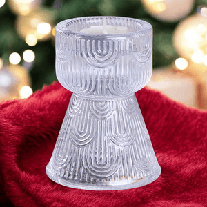 Подсвечник Глория 9 см рельефный прозрачный