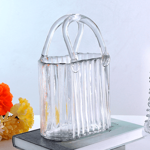 Ваза Сумка 15х24 см рельефная прозрачная