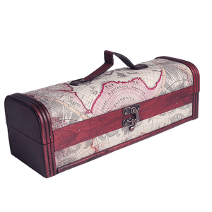 Кофр подарочный для бутылки Сундучок Карта мира 34х11 см