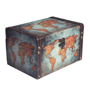 Шкатулка Кейс 20х12х14 см карта мира цветная