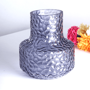 Ваза Кейт 16х18 см рельефная дымчатая прозрачная