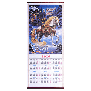 Календарь настенный 2026 32х75 см Лошадь Русская красавица