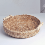 Корзина мягкая для хранения диаметр 30 см деревянные ручки водный гиацинт