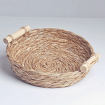 Корзина мягкая для хранения диаметр 20 см деревянные ручки водный гиацинт