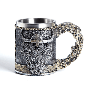 Кружка Викинг Ярл 430 мл черненое серебро и светлое золото