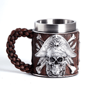 Кружка Пират Морской волк 430 мл под дерево и серебро